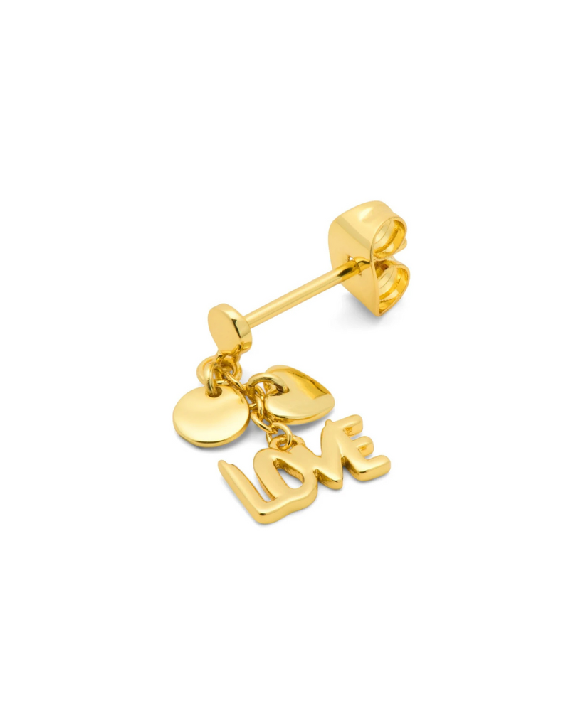 Lulu Copenhagen • Word Love Dangling Ohrstecker Gold