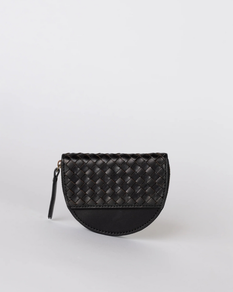 O My Bag • Laura Geldbörse Black Woven Classic Leather