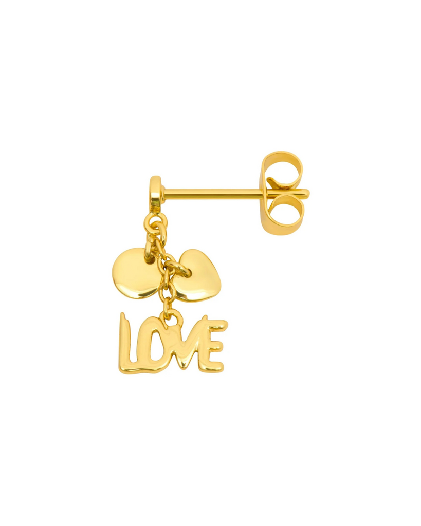 Lulu Copenhagen • Word Love Dangling Ohrstecker Gold