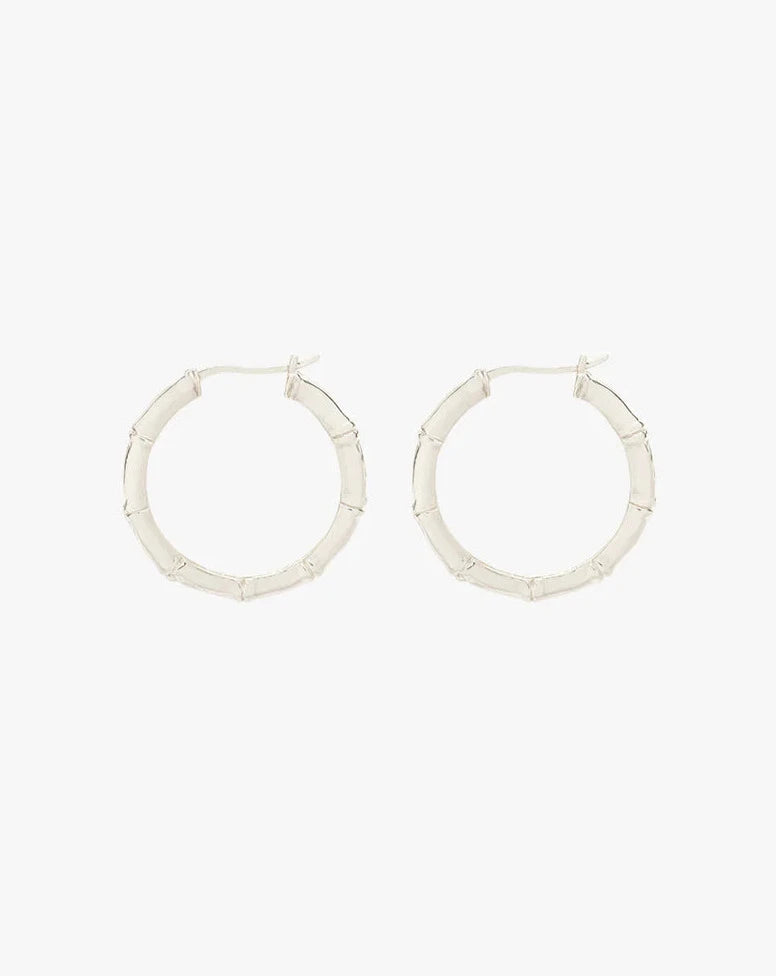 Wildthings Collectable • Medium Bamboo Hoop Ohrringe Silber