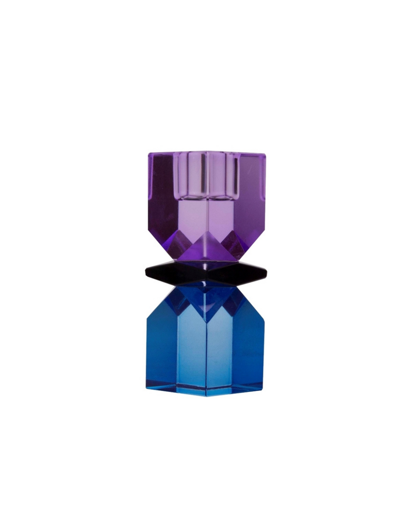 EJA International • Kerzenständer Kristall Violett/Hobalt/Braun