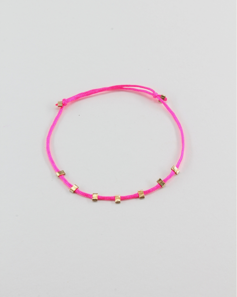 VAN NORD • Nylon Armband Neon Pink Gold