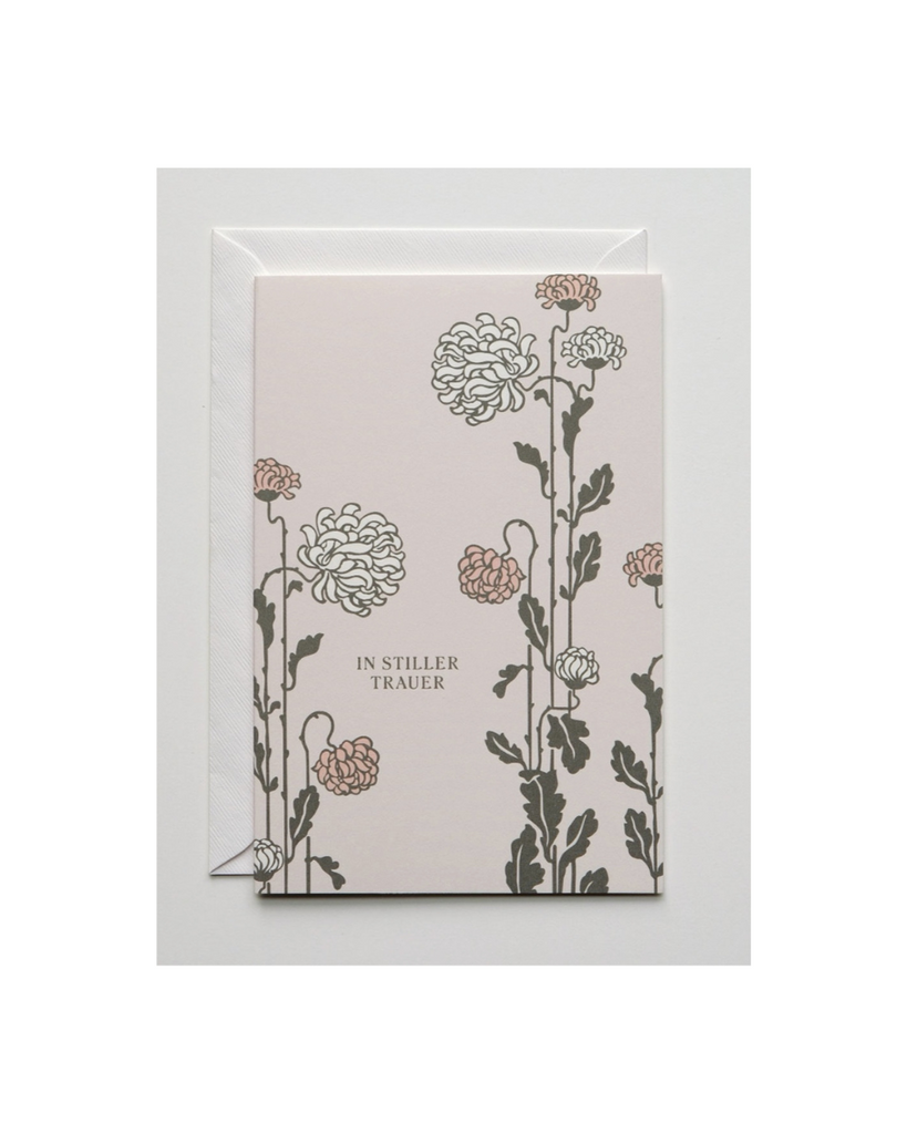 Haferkorn & Sauerbrey • Trauerkarte Chrysanthemen