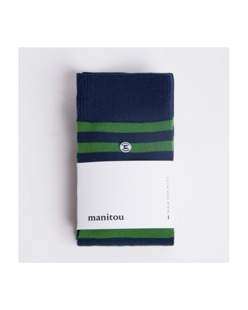 Manitou • Stripe Affairs Socks Juniper x Classic Blue