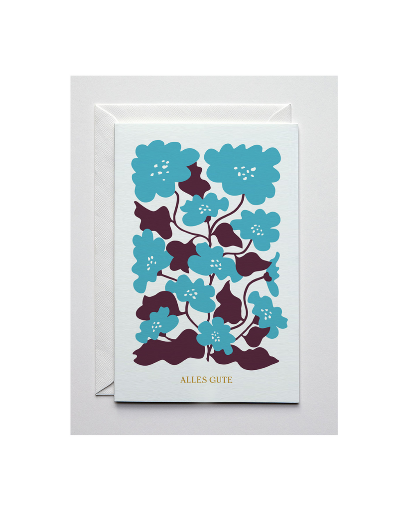 Haferkorn & Sauerbrey • Blaue Blumen Grusskarte