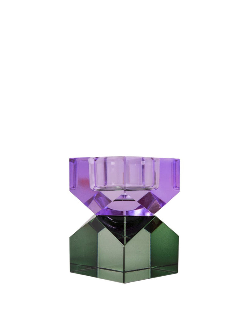 EJA International • Kerzenständer Kristall Violett/Olive