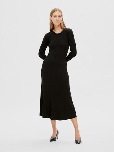 Selected Femme •  Lura Lurex LS Knit Dress Black