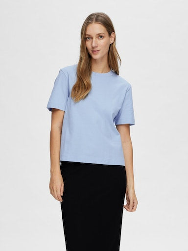 Selected Femme • Essential SS Boxy Tee Cashmere Blue