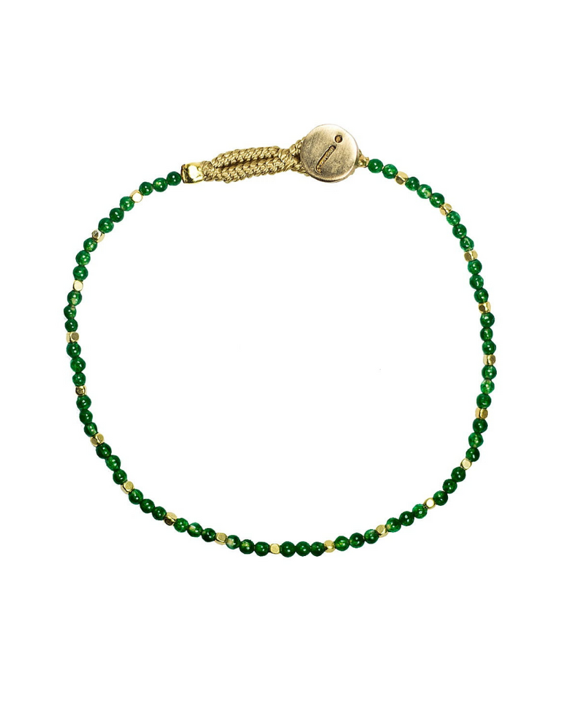 IBU JEWELS • Armband Lulu Stone Dot Green Jade