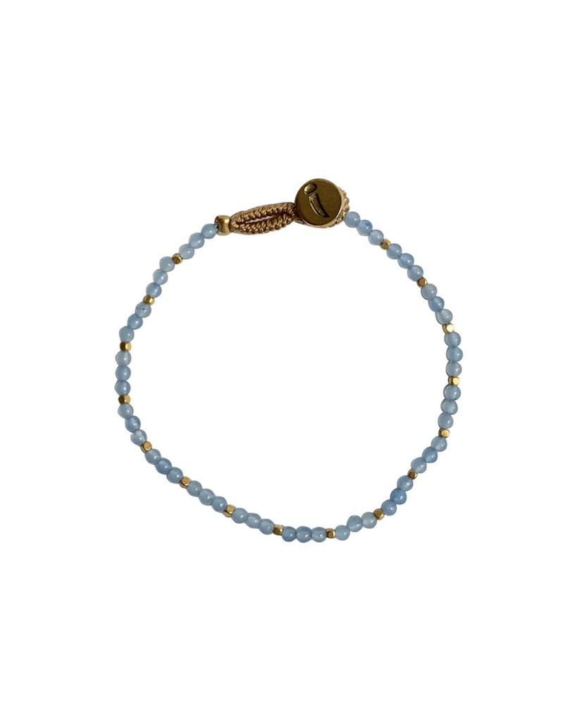 IBU JEWELS • Armband Lulu Stone Dot Blue Chalcedony