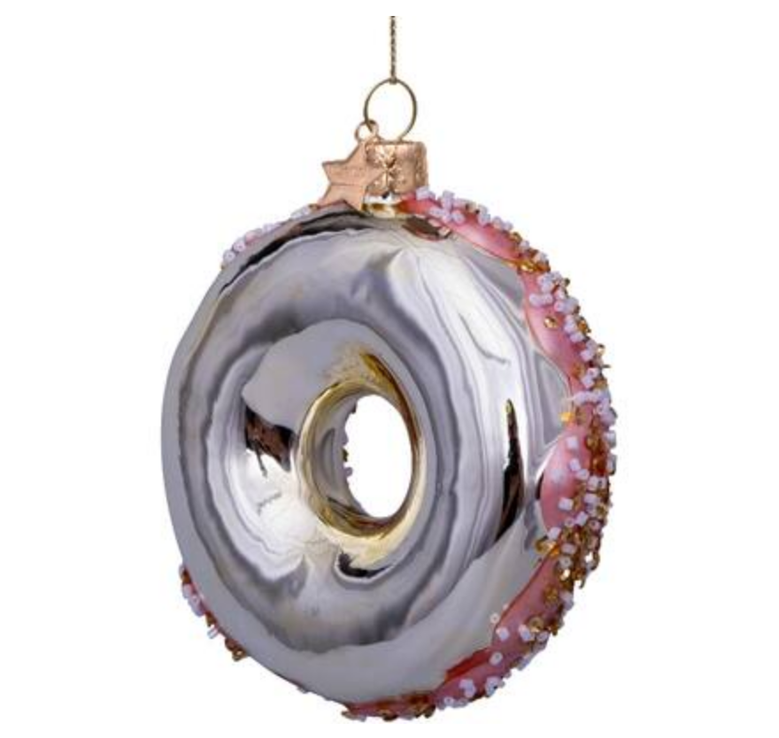 Vondels • Glass Ornament Pink Donut