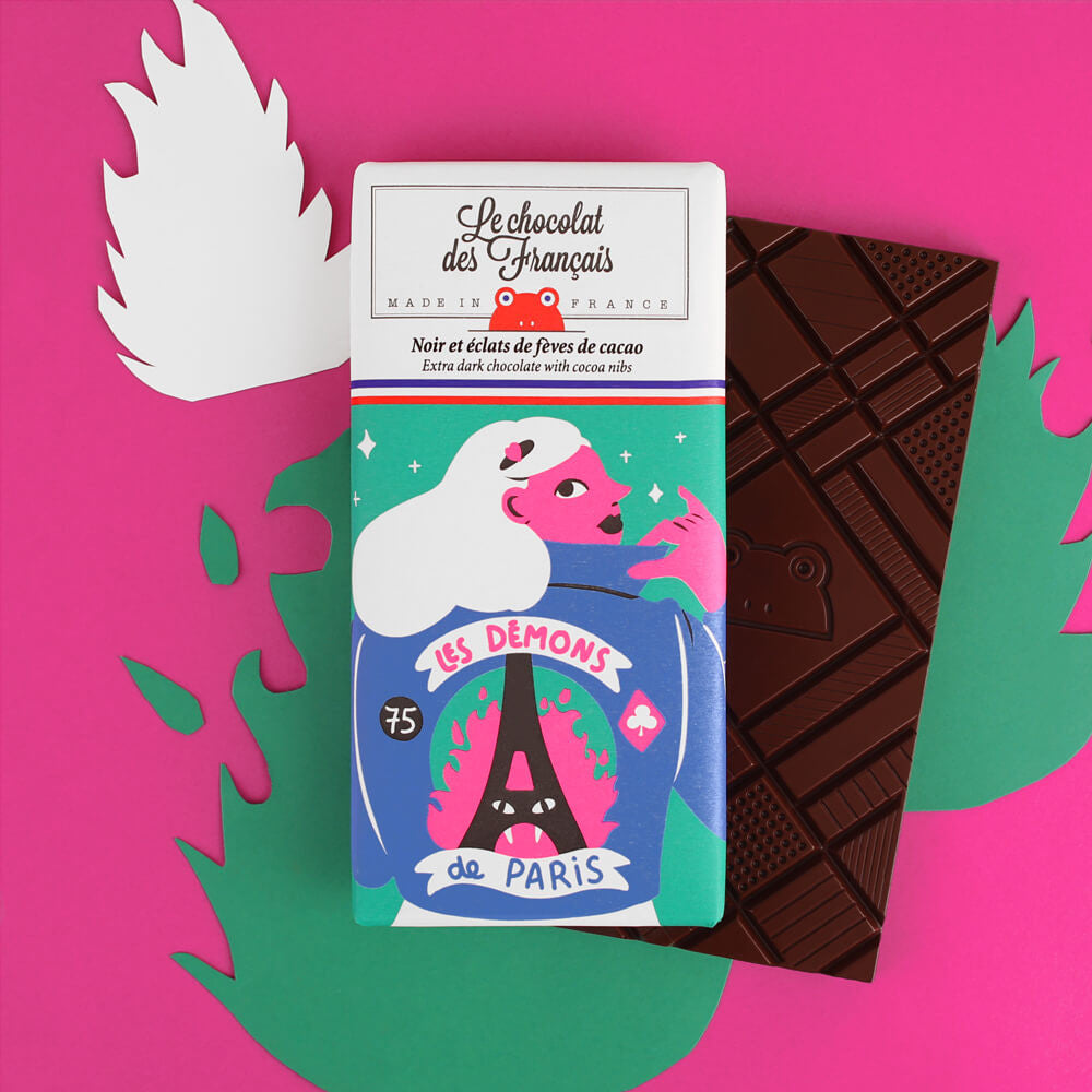 Le Chocolat des Français • Extra Dark Chocolate with Cocoa Nips